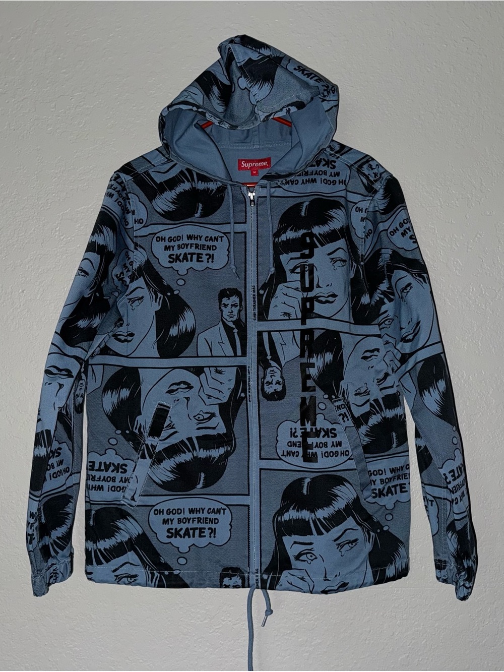 Supreme thrasher magazine Comic why can’t boyfriend skate 🛹 Zip jacket 🧥 coat